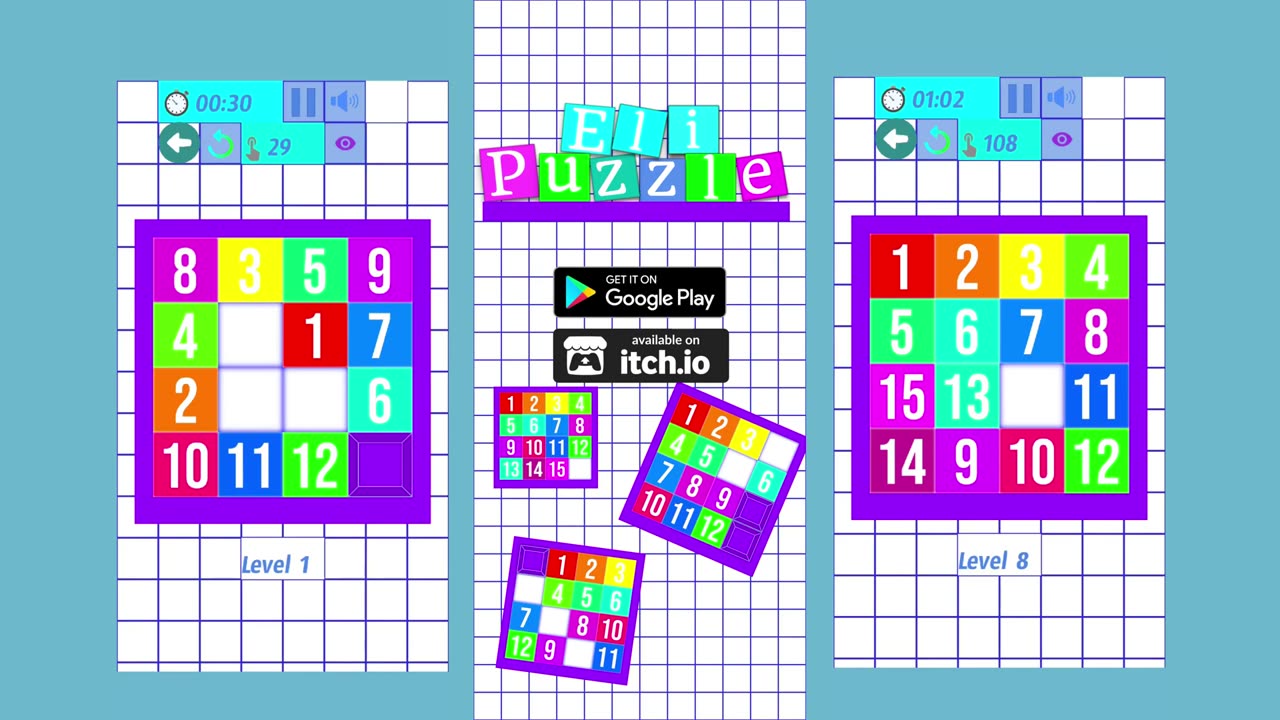 How to Solve a 4x4 Sliding Puzzle? | Eli Puzzle on Google Play & Itch.io