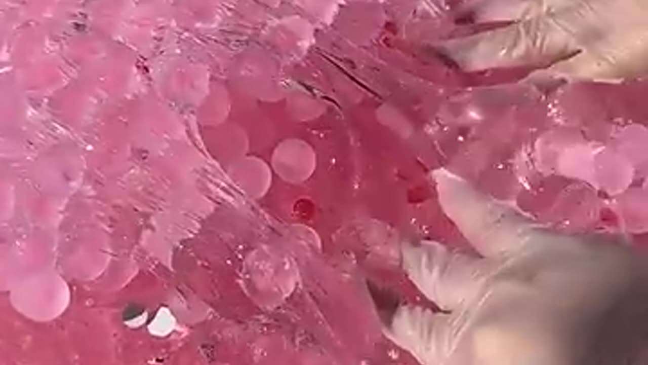 Breaking: Our first Frog Spawn slime: Eye Candy ♡ #slime #clearslime #slimeasmr