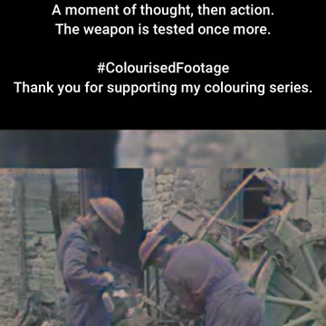 1944 British Soldier Examines Rifle #ColourisedHistory