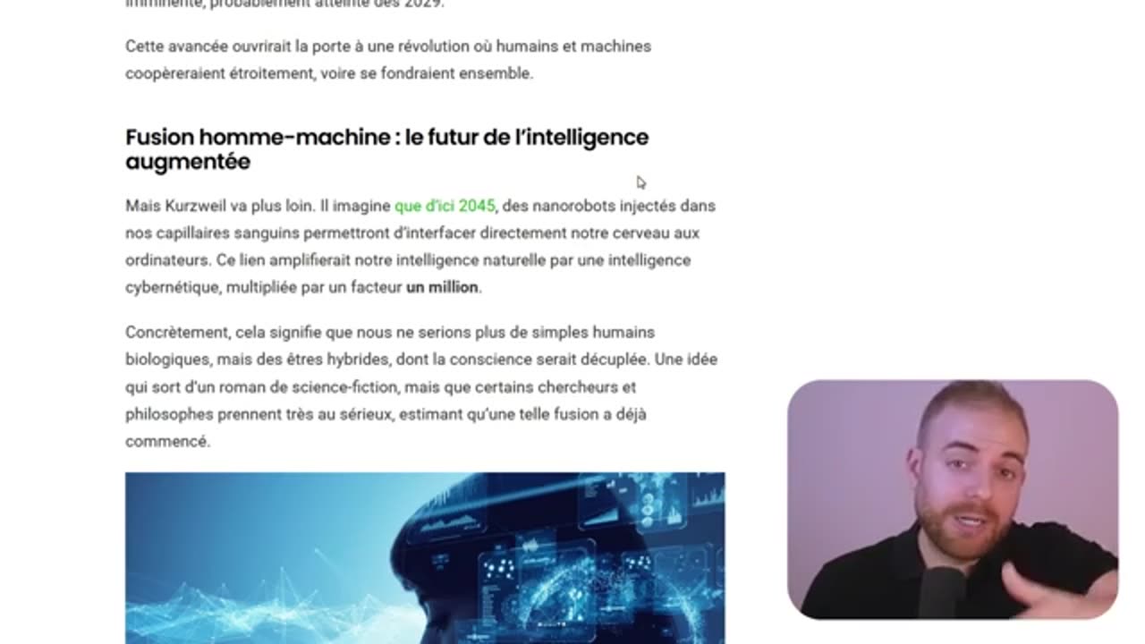 Cet expert IA de Google lâche une bombe ... 20 ans avant la fusion hommemachine