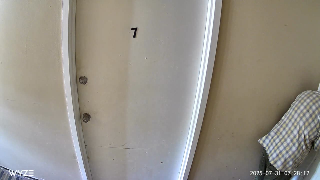 July 31 My Neighbor going in and out 58 times