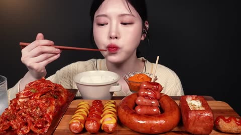 Cheese Johnsonville, Giant Kielbasa Sausage & Fried Vienna Sausages Mukbang | ASMR