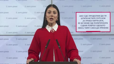 Андоновска: СДС продолжува да ги штити истите луѓе кои ја урнаа партијата