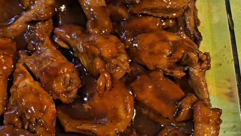 BBQ Sauce wings Slow Cooked in crockpot