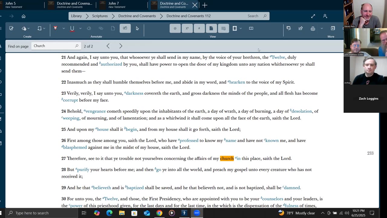 Scripture Study 2025-06-25 Church Trial of Joseph Smith