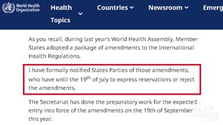 WHO Medical Tyranny Amendment Set To Drop 7/14/25