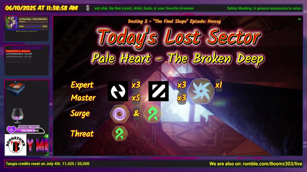 Destiny 2: 6-10-25 The Broken Deep is the Lost Sector. Void/Strand Surge.