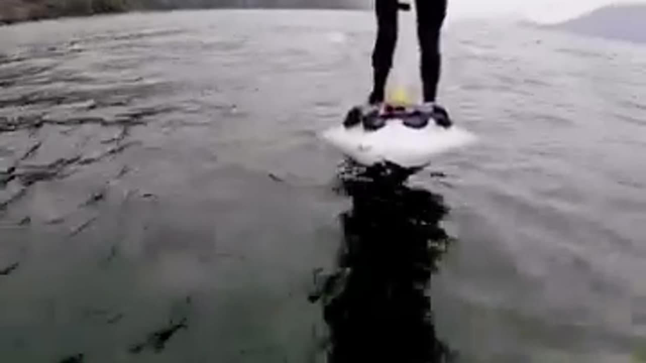 His electric hydrofoil ride turns magical as he encounters a pod of 100+ dolphins in Howe Sound.