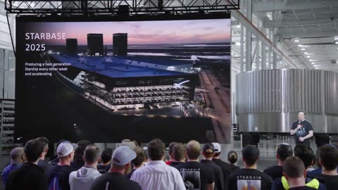 Elon Musk announces SpaceX is aiming to produce three Starships per day.