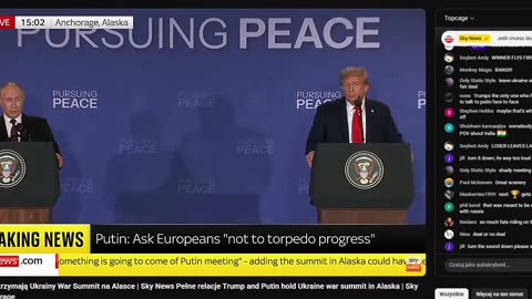 Trump i Putin Czy Trump zakończy wojnę rosyjsko-ukraińską z Putinem na szczycie na Alasce? N18G