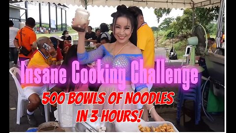 Insane Cooking Challenge 500 Bowls of Noodles in 3 Hours!