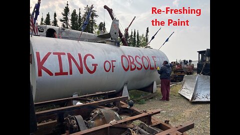 Re-Freshing the Red Paint on the King of Obsolete Tank Sign Sept 10 2025