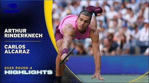 Arthur Rinderknech vs. Carlos Alcaraz Highlights | 2025 US Open Round 4