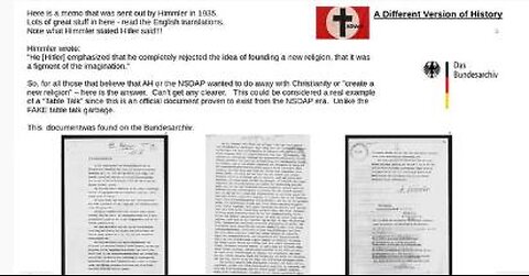 1935 Himmler memo quoting Hitler - a new religion is a figment of the imagination !