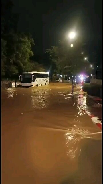 Heavy rains caused floods in southern Israel’s coastal cities.