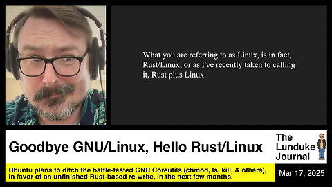 Goodbye GNU/Linux, Hello Rust/Linux