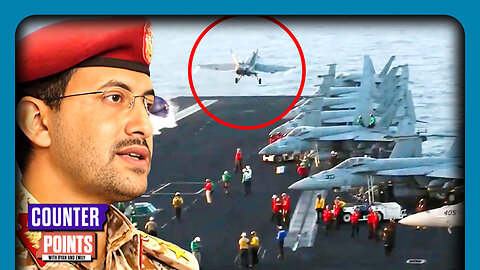 US Jet FALLS OFF Ship Dodging Houthi Strike