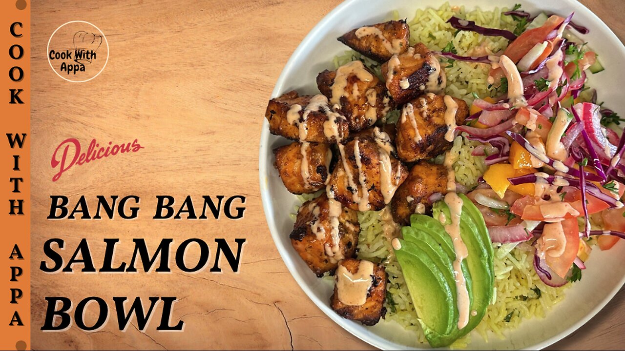 Bang Bang Salmon Bowl | Bang Bang Bites | Saucy Salmon | Salmon Rice Bowl | Bang Bang Bites #salmon