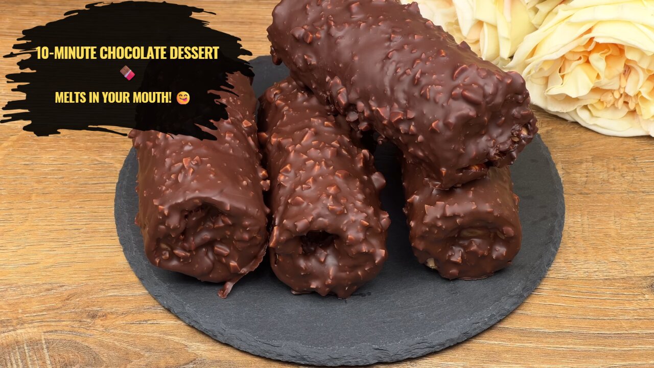 A Quick No-Oven Chocolate Dessert 🍫 | Ready in 10 Minutes & Melts in Your Mouth!