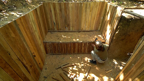 Building a Complete Underground Wooden Survival Shelter – Start to Finish