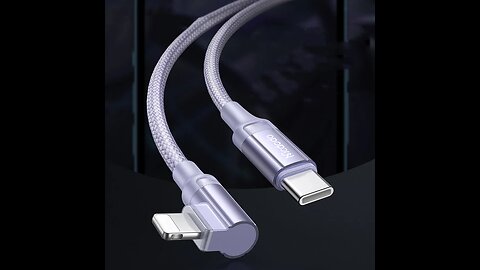 Type-C to Lightning Phone Charger Cable, with PD 20W Fast Charging, 90 Degree Connector (1.2m)