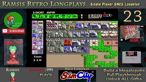 SimCity | SNES | 1991 | Build a Megalopolis + All Gifts | Retro Longplay | Episode 23