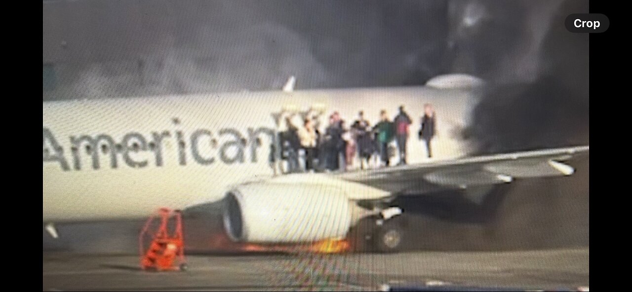 American Airlines plane caught fire