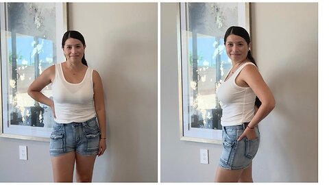 Stretchy jean shorts for women.