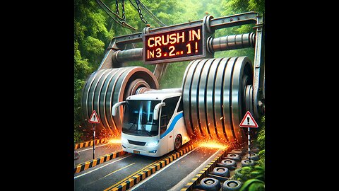 “Can This Bus Survive the Ultimate Road Crusher?!”