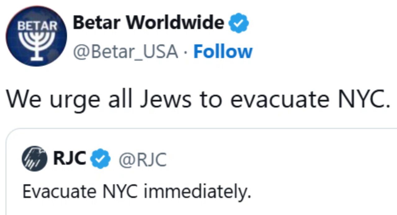 Jews are Urged to Leave NY, We all know what comes next