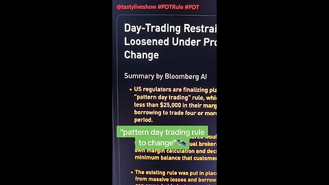 Day Trading Rules Changing 🛰