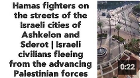 "Hamas Fighters Active in Israeli Cities of Ashkelon and Sderot"