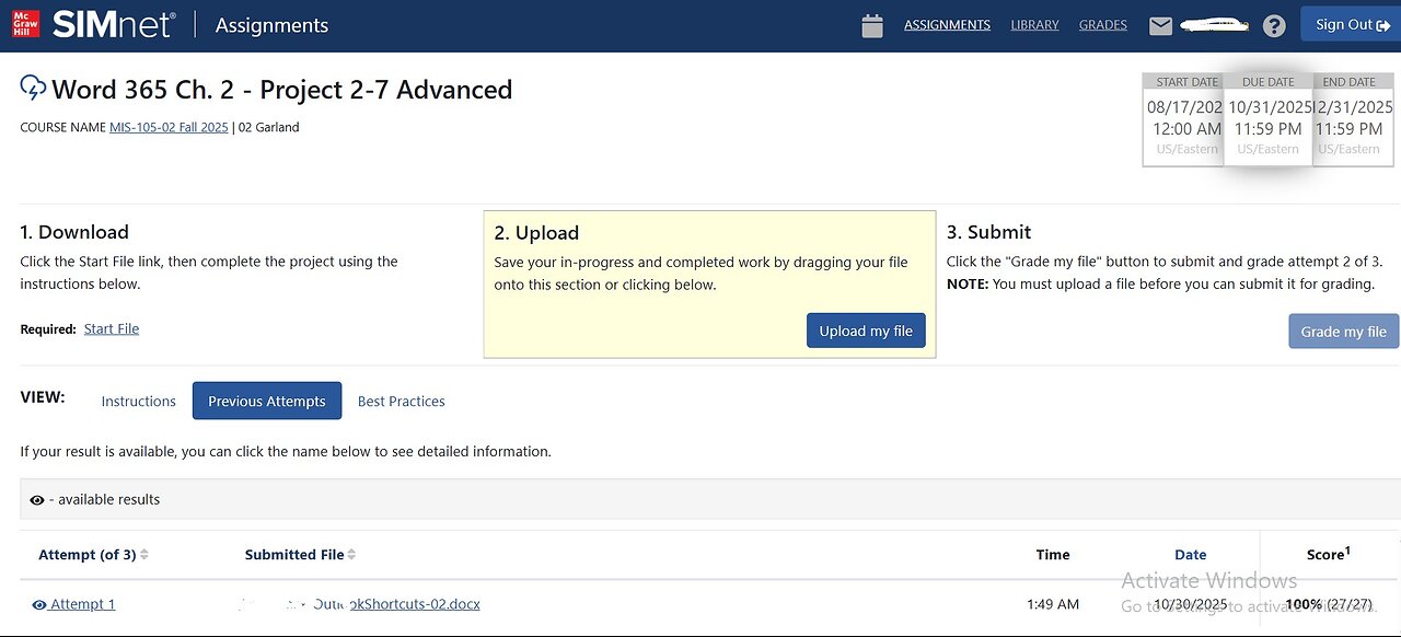 Word 365 Ch. 2 Project 2-7 Advanced