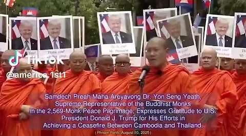 BUDDHIST MONKS THANKS PRESIDENT DONALD TRUMP
