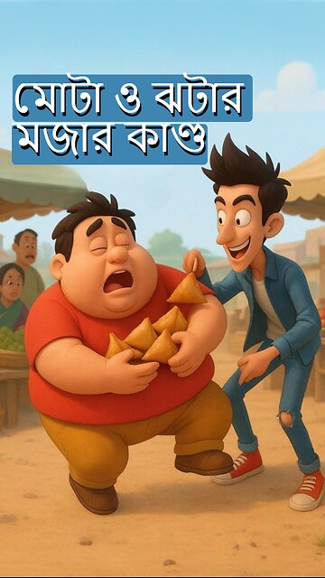 মোটা ও ঝটার মজার কাণ্ড | Funny Bangla Cartoon Short