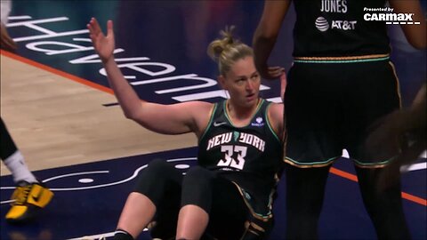 👀 FLAGRANT, Emma Meesseman TAKEN DOWN after blocking shot | New York Liberty WNBA women's basketball