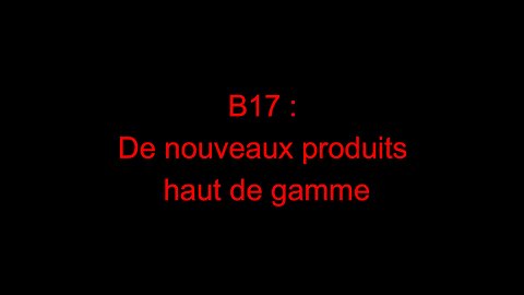 B17 : de nouveaux produits haut de gamme