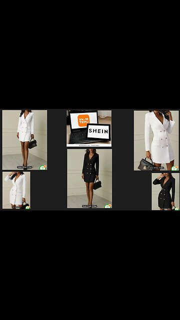 Elegant White Double-Breasted Blazer Dress with Faux Pockets - Long Sleeve, Lapel Collar