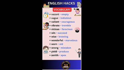 Most important daily use vocabulary for exam 2025 06 #studyhacks123 #vocabulary #english #shorts