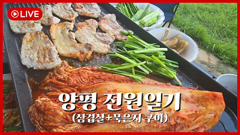 [🔴LIVE] 양평 전원일기 삼겹살 묵은지 구이 먹방
