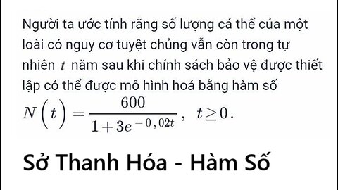 Sở Thanh Hóa: Người ta ước tính rằng số lượng cá thể của một loài có nguy cơ tuyệt chủng vẫn còn