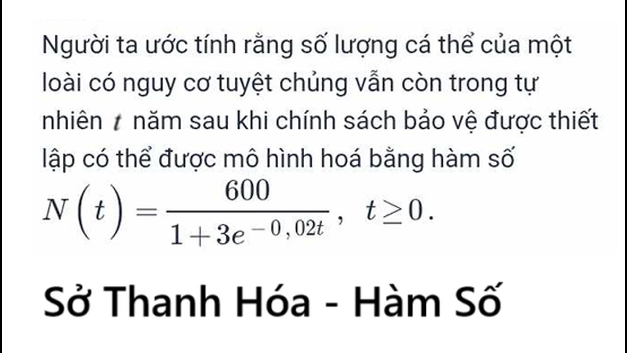 Sở Thanh Hóa: Người ta ước tính rằng số lượng cá thể của một loài có nguy cơ tuyệt chủng vẫn còn