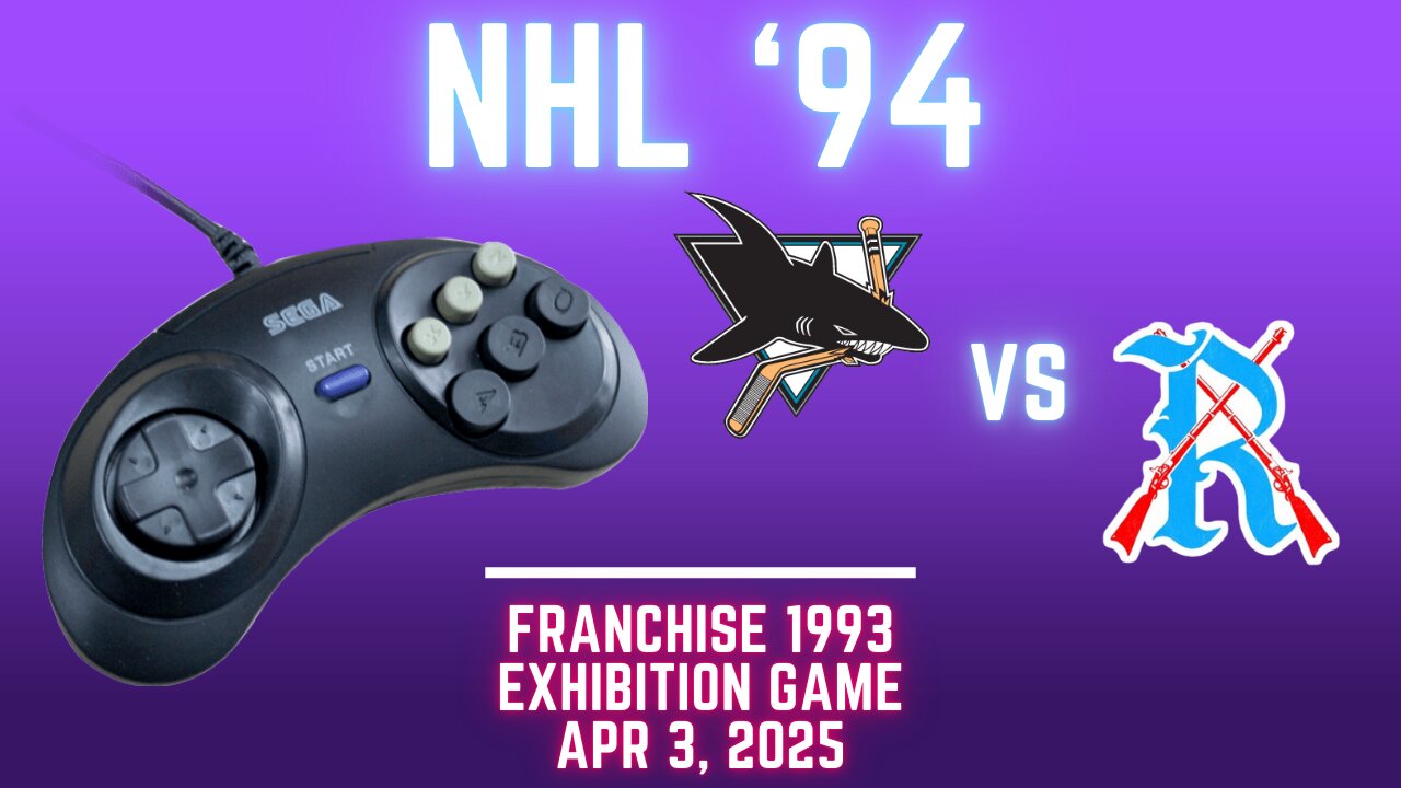 NHL '94 Franchise League (1993) - Sharks at Rifles (Genesis) - Exhibition (7th game)