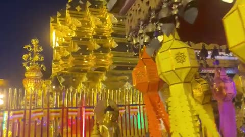 Wat Phrathat Doi Suthep Chiang Mai The original gold plated chedi is the most holy area.