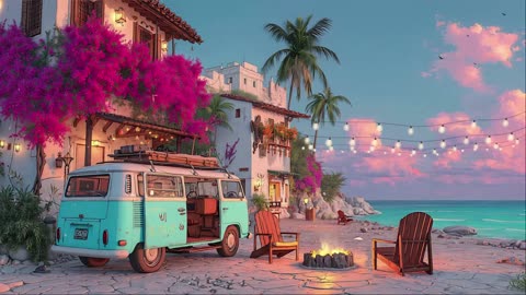 Japanese Ocean Sunset 🌊 Lofi Chill for Focus & Mindfulness