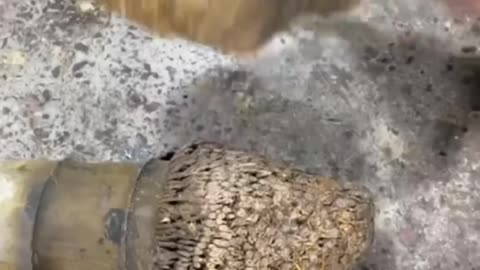 making a teapot from bamboo stumps