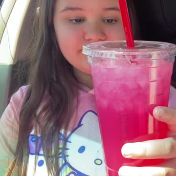 Trying the new chick fil a pineapple dragonfruit lemonade