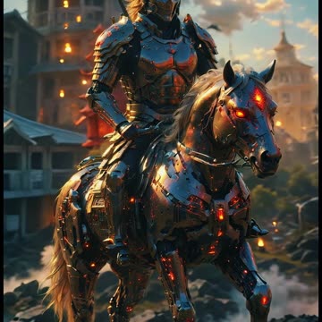 Mech Horse Warriors in an Pos-Apocalyptic Dawn