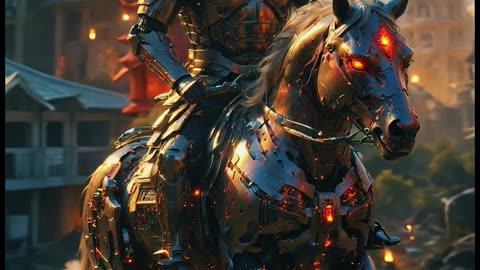 Mech Horse Warriors in an Pos-Apocalyptic Dawn