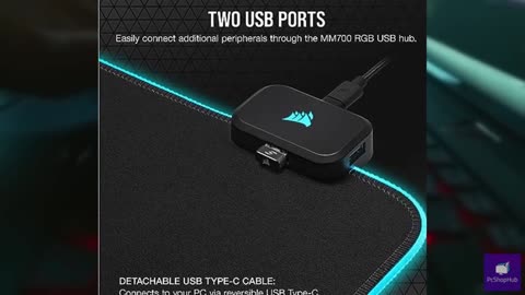 CORSAIR MM700 RGB Extended Cloth Gaming Mouse Pad - 36.6" x 15.8" - 360° RGB Lig